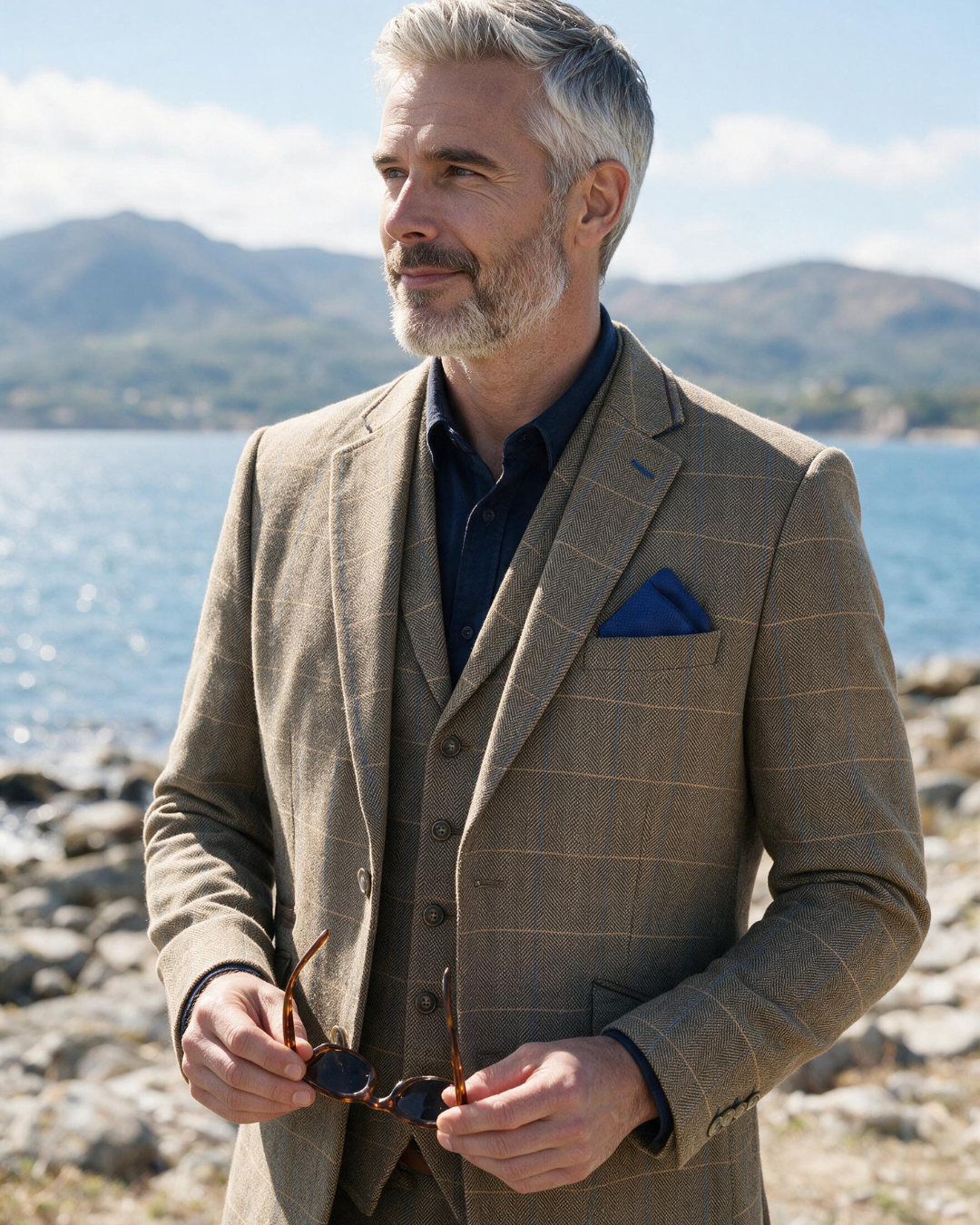 Menswear outfit styled at the coast